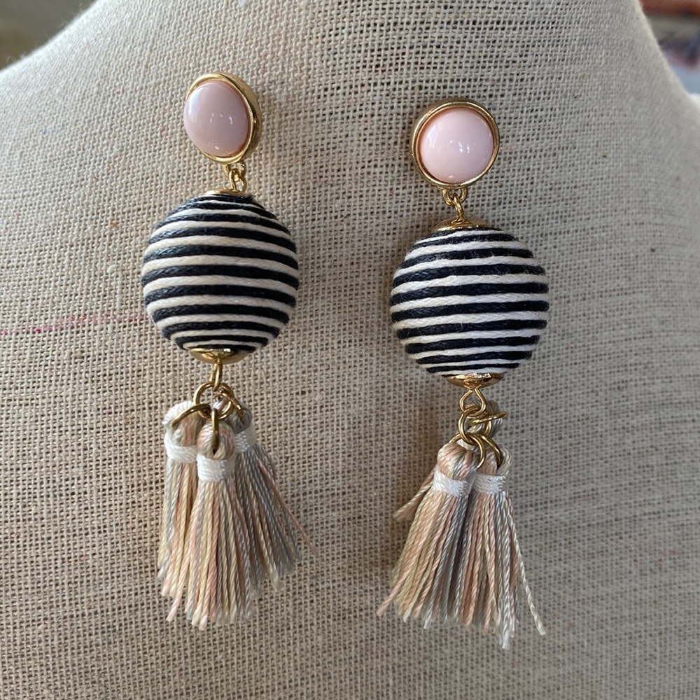 Bobble fringe earrings